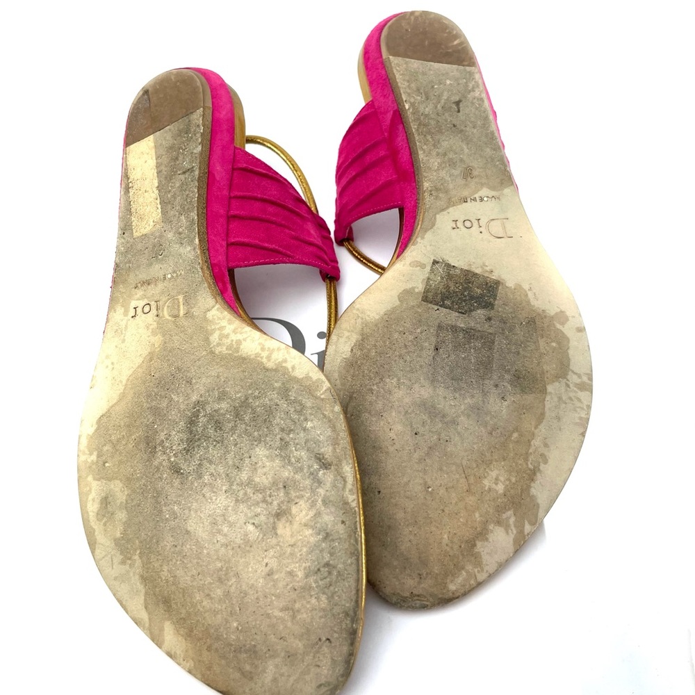Dior Grecian Fuchsia Suede Sandals - Picture 11 of 12